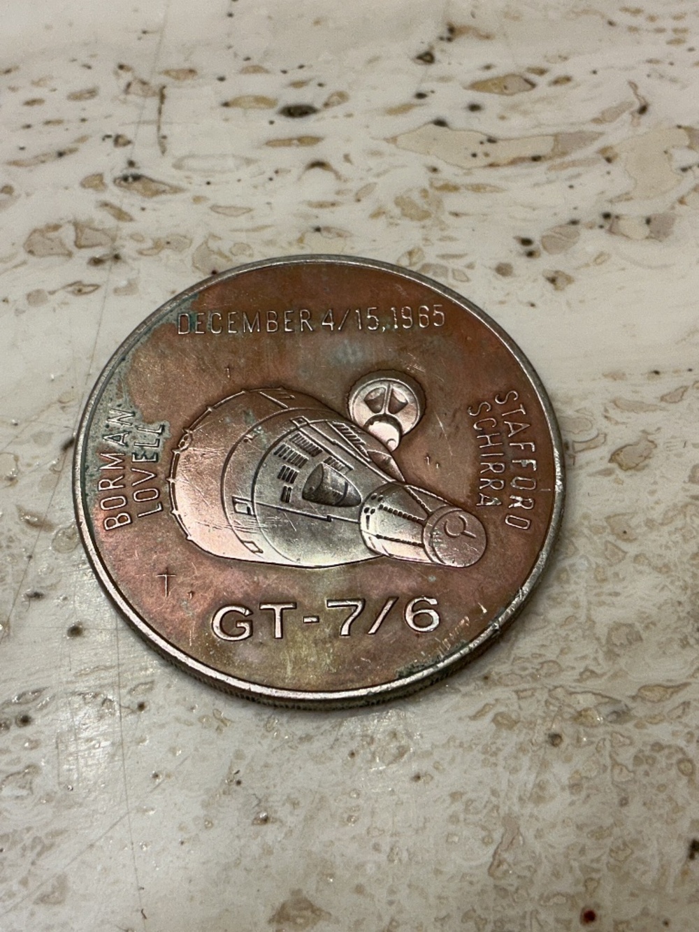 NASA Project Gemini GT-7/6 Collectible Coin December 4/15 1965